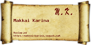 Makkai Karina névjegykártya